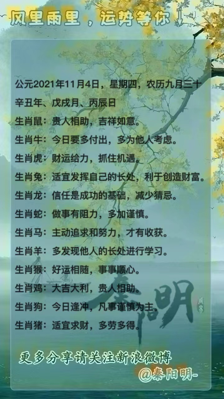 十二生肖每日运势