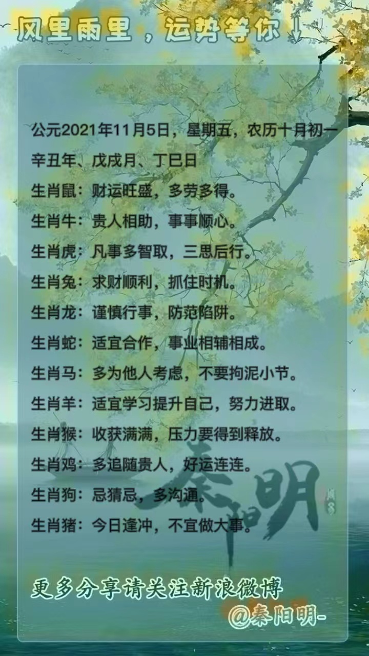 十二生肖每日运势