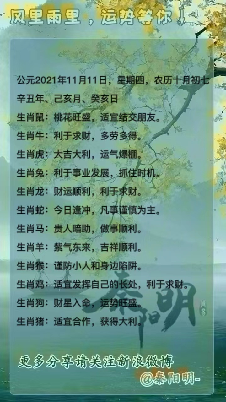 十二生肖每日运势