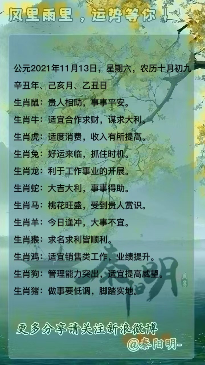 十二生肖每日运势