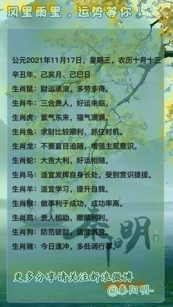 十二生肖每日运势