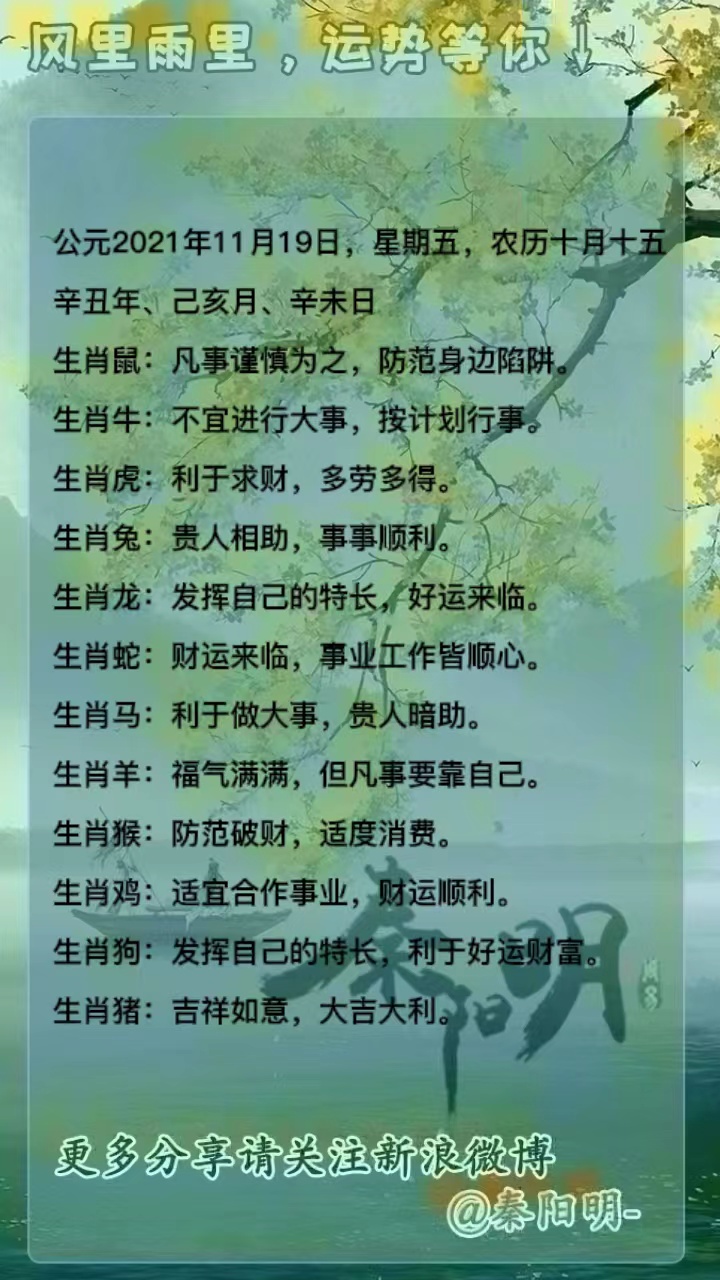 十二生肖每日运势