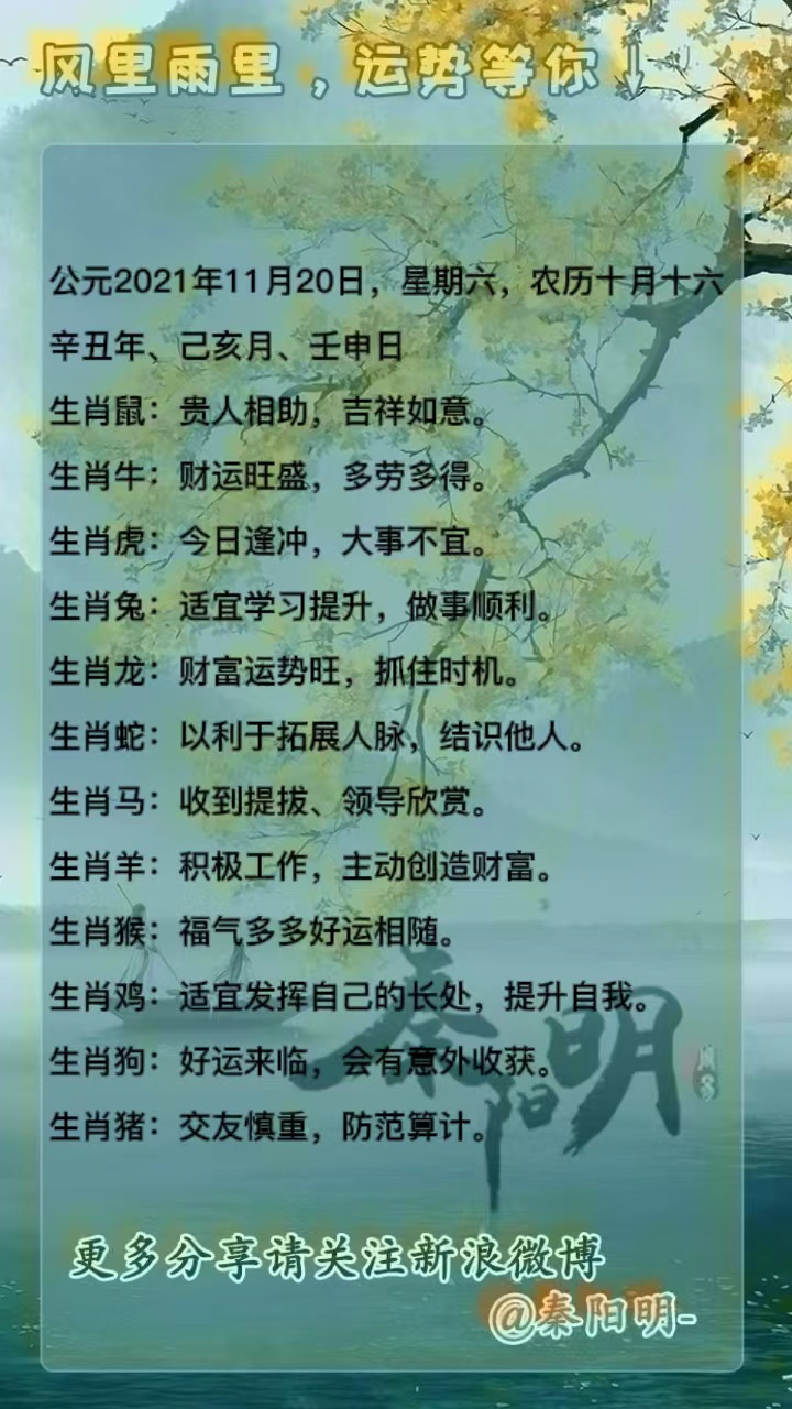 十二生肖每日运势