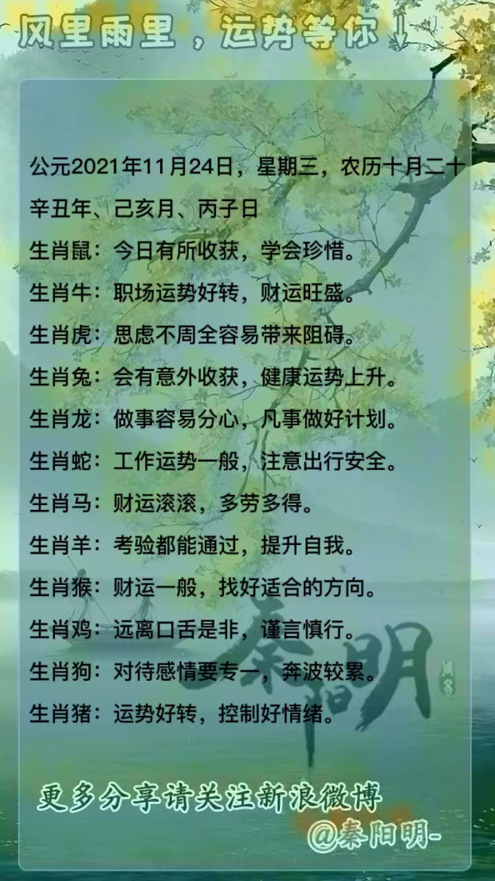 十二生肖每日运势