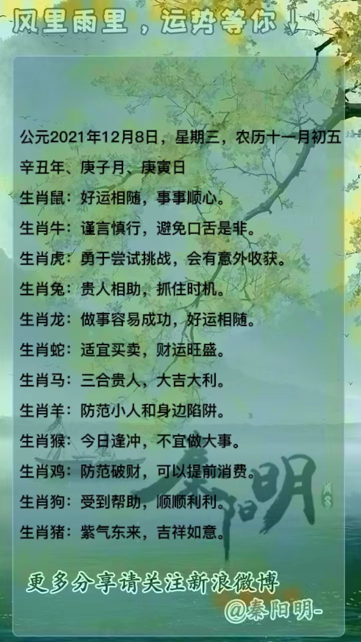 十二生肖每日运势