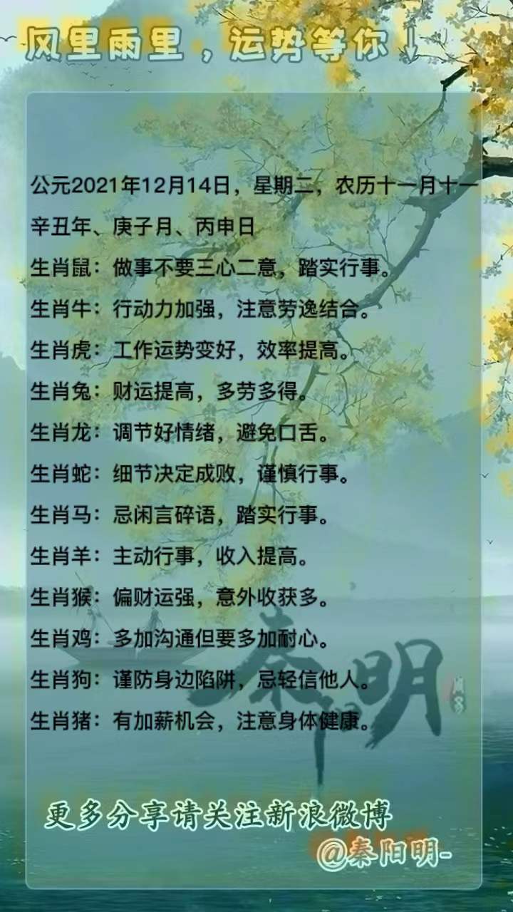 十二生肖每日运势