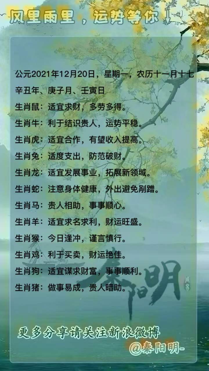 十二生肖每日运势
