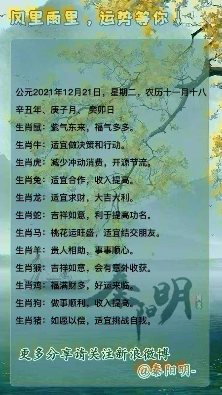 十二生肖每日运势