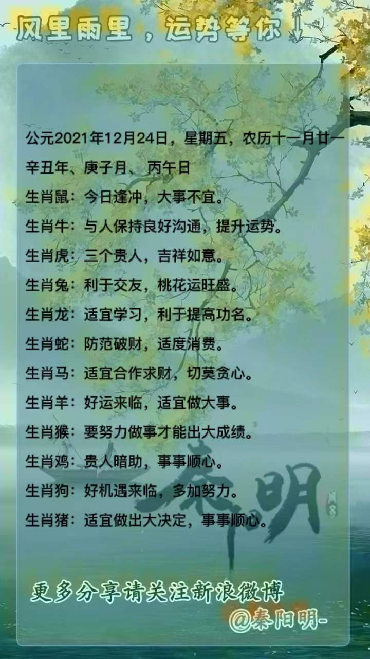 十二生肖每日运势