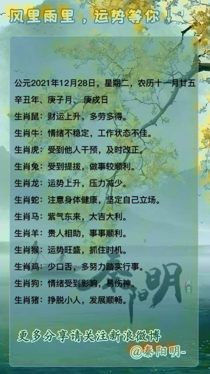 十二生肖每日运势