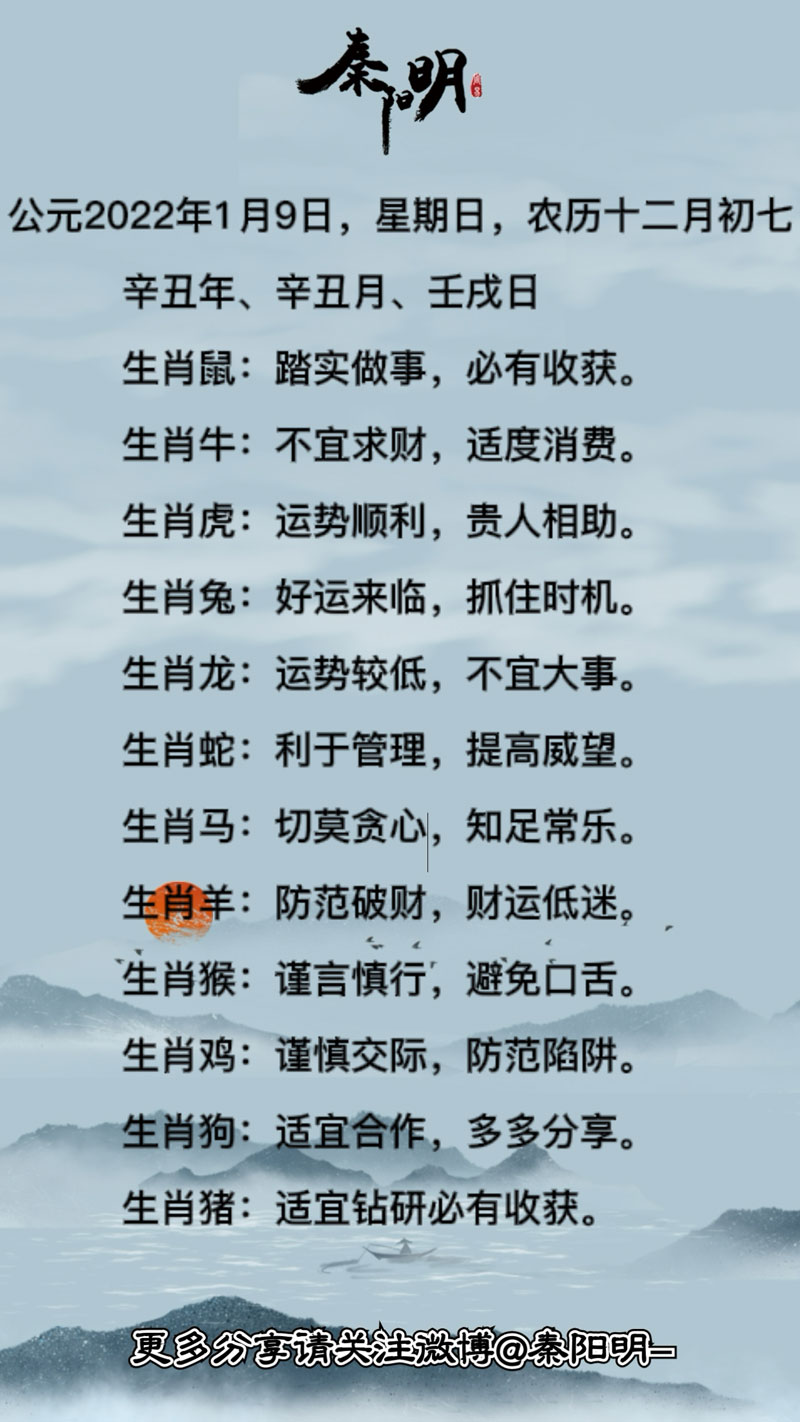 十二生肖每日运势
