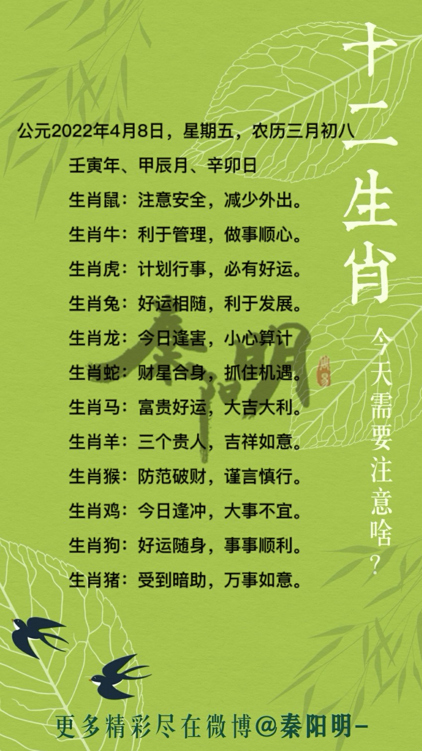 十二生肖每日运势