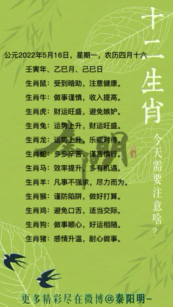 十二生肖每日运势