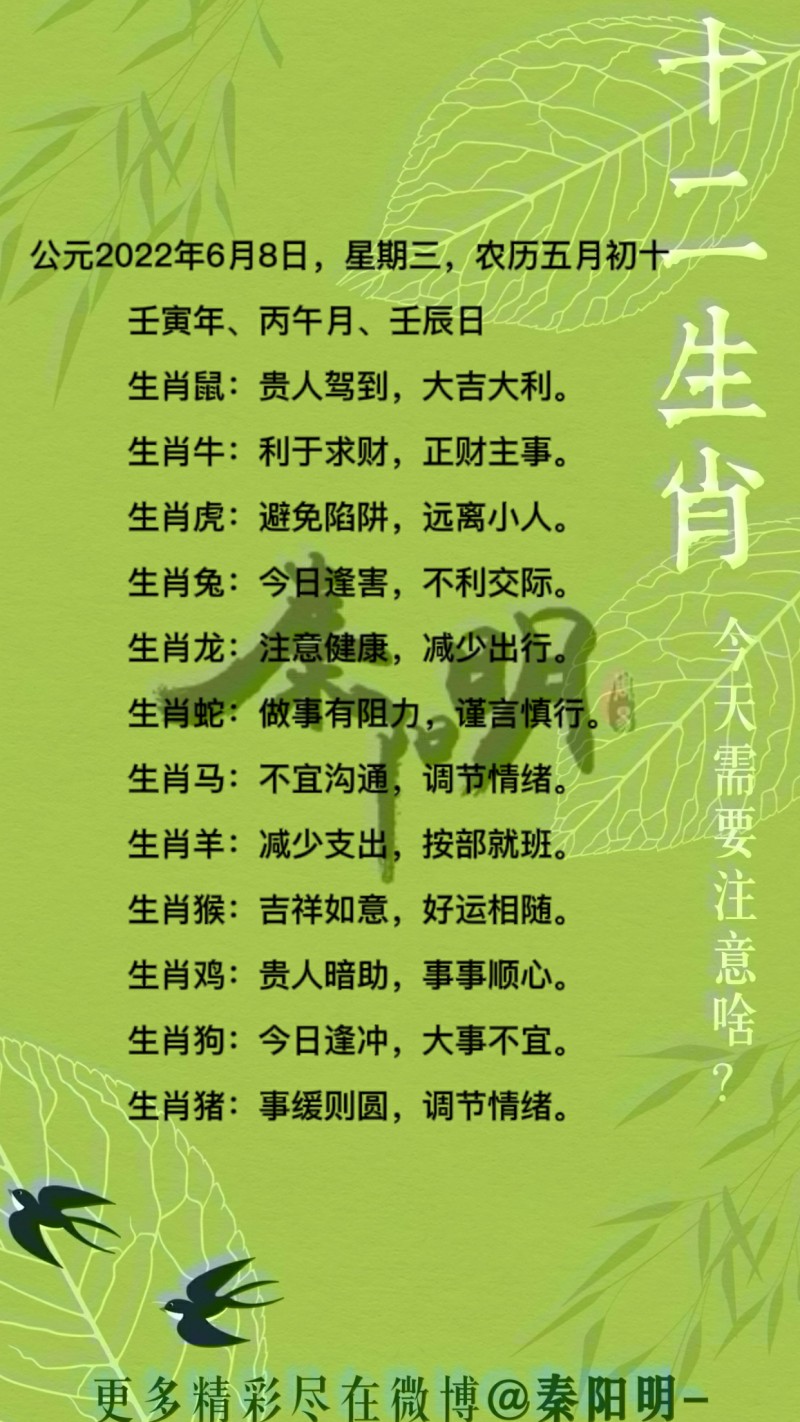 十二生肖每日运势