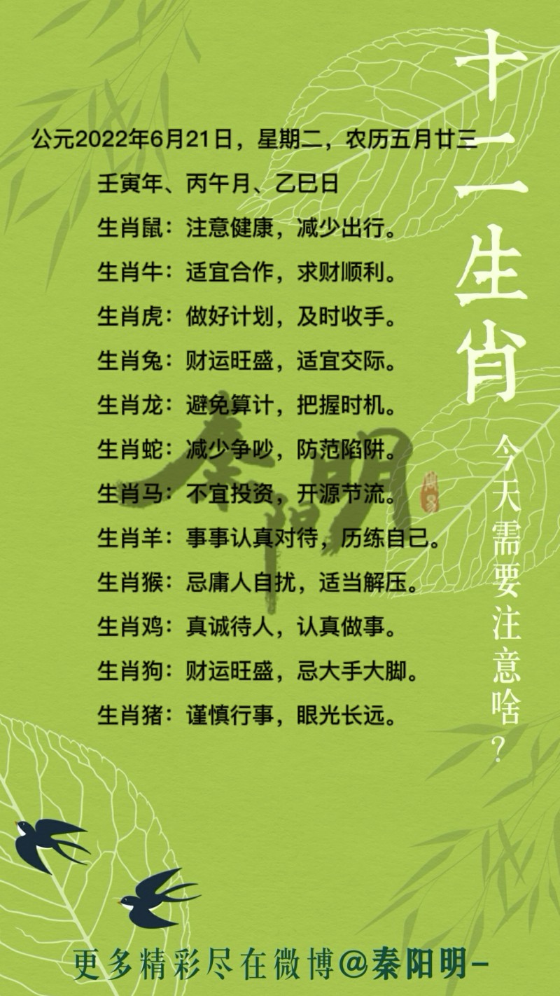 十二生肖每日运势