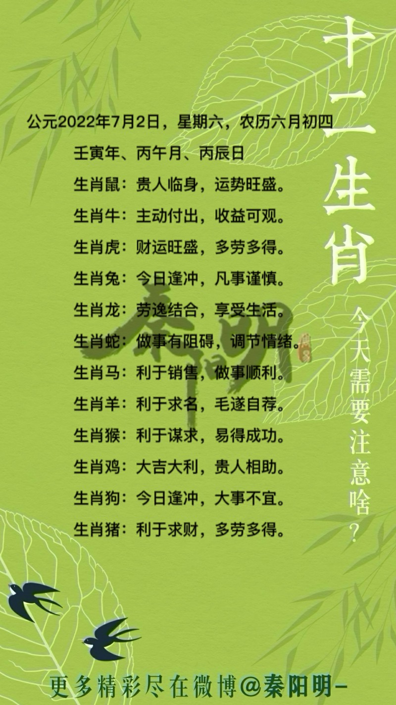十二生肖每日运势