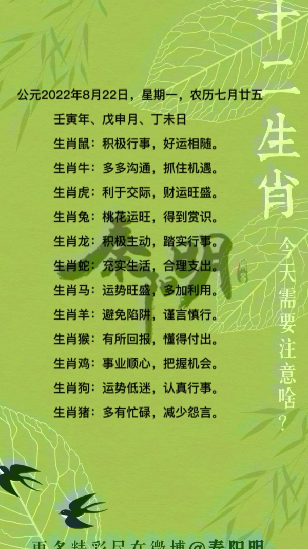 解析2022年8月22日十二生肖每日运势