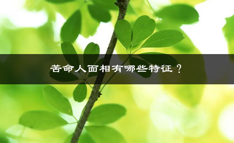 苦命人面相有哪些特征? 苦命人面相有哪些特征?