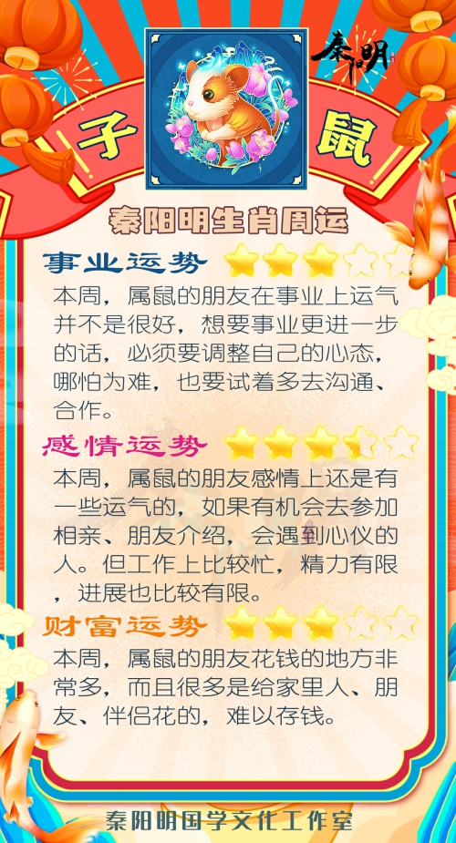 秦阳明生肖鼠一周运势（3.6-3.12）