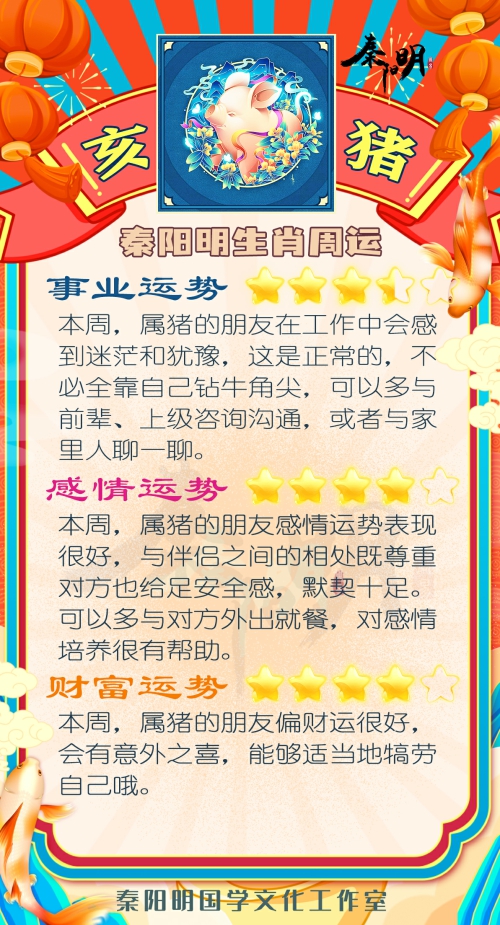 秦阳明生肖猪一周运势（3.20-3.26）