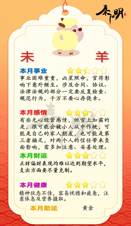 2023癸卯兔年生肖羊04月运势 2023癸卯兔年生肖羊04月运势