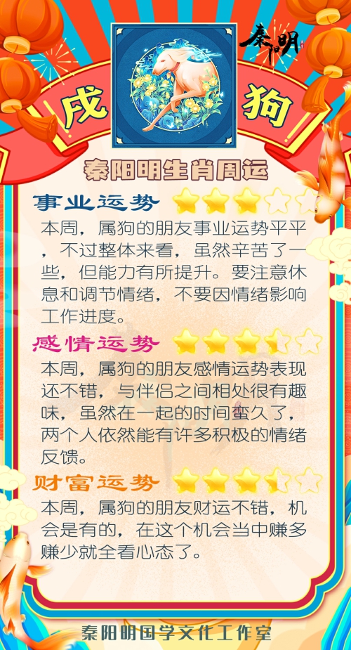 秦阳明生肖狗一周运势（4.10-4.16）