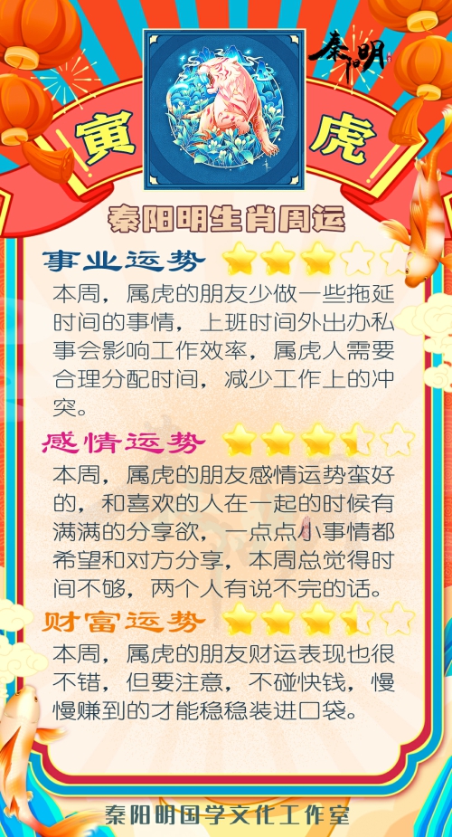 秦阳明生肖虎一周运势（4.10-4.16）