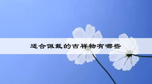  适合佩戴的吉祥物有哪些