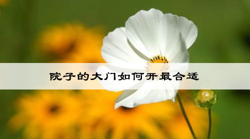 院子的大门如何开最合适
