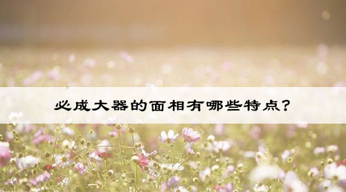 必成大器的面相有哪些特点?
