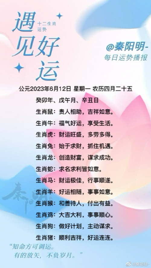 生肖每日运势（23年06月12日）