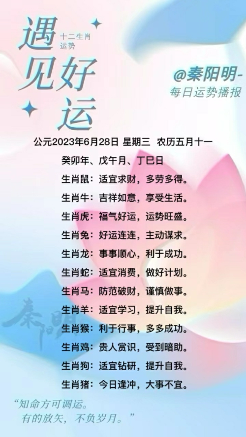 生肖每日运势（23年06月28日）