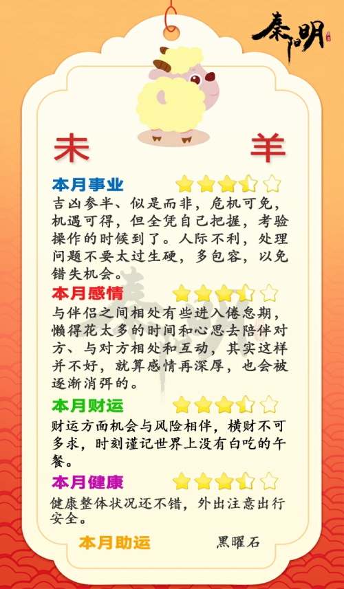 2023癸卯兔年生肖羊07月运势