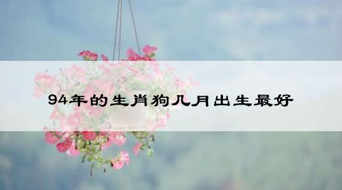 94年的生肖狗几月出生最好