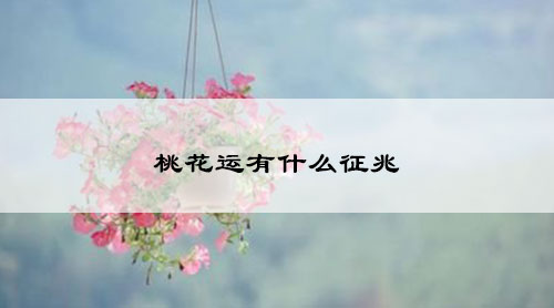 桃花运有什么征兆