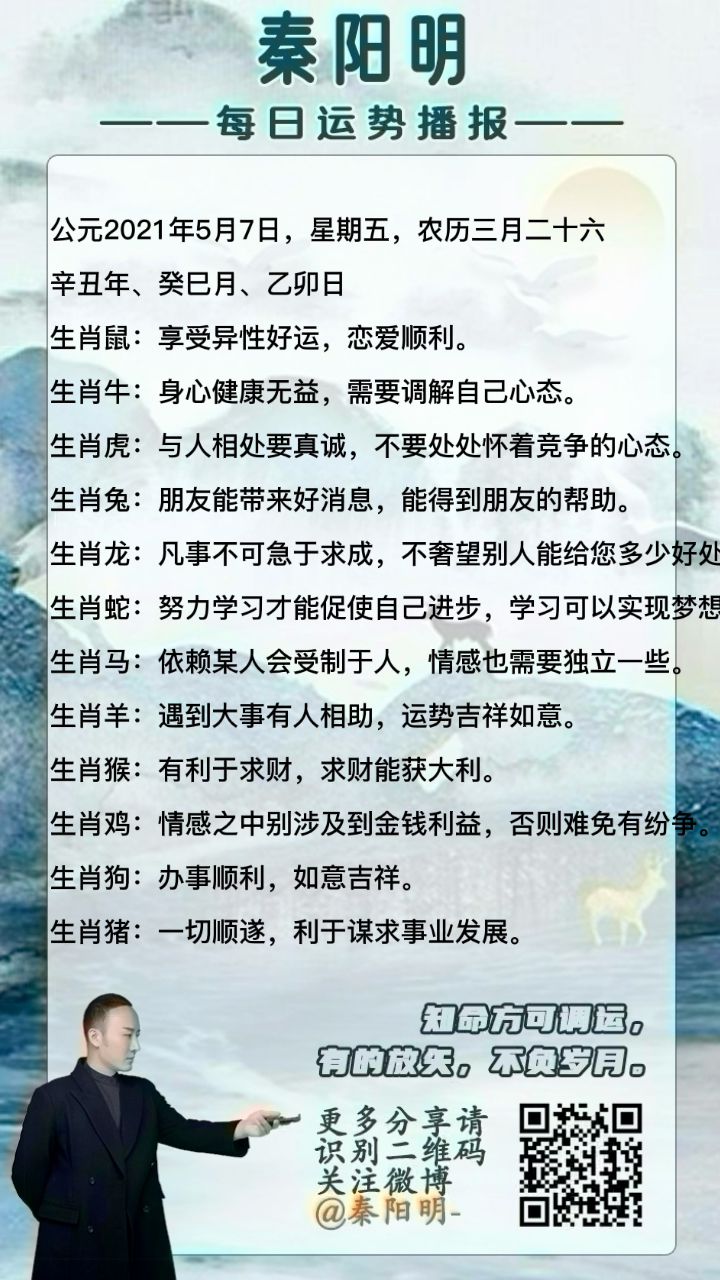 天津算命大师秦阳明分析生肖运势