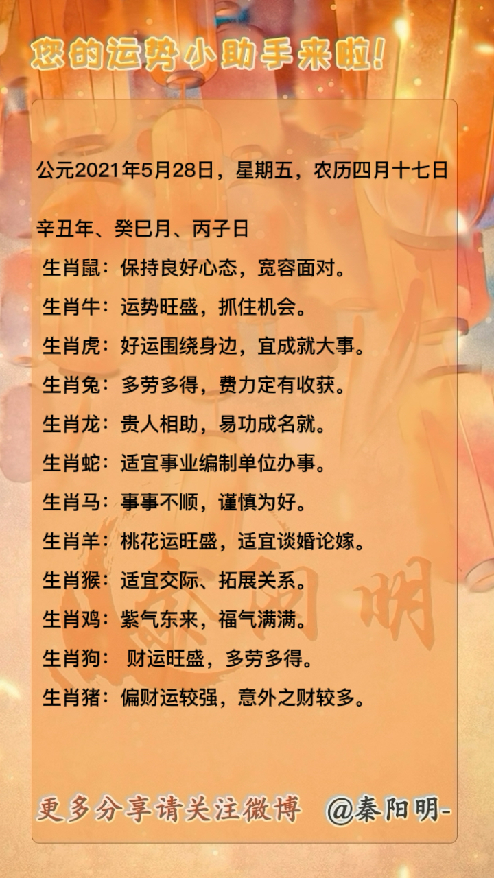 天津易经大师秦阳明讲解生肖每日运势
