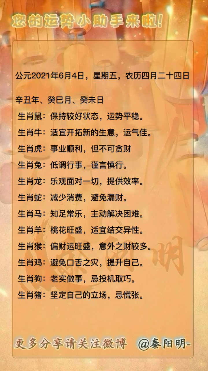 中国周易大师秦阳明分析生肖每日运势