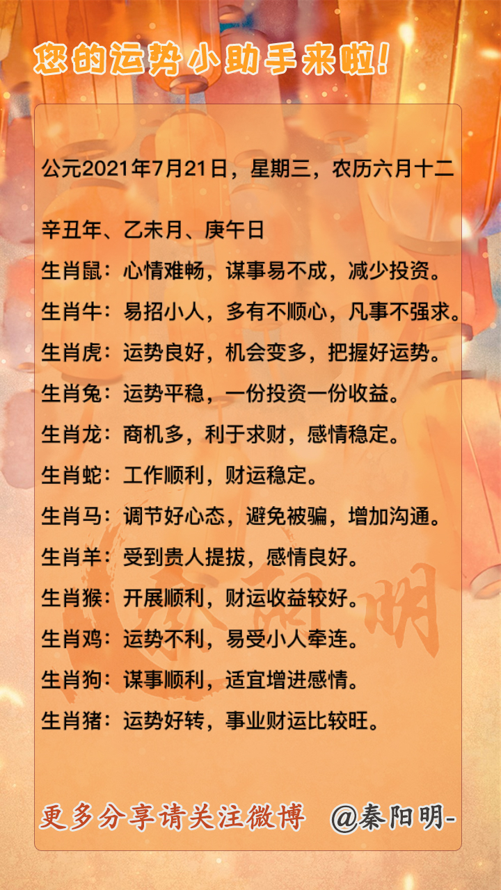 中国周易大师秦阳明讲解生肖每日运势