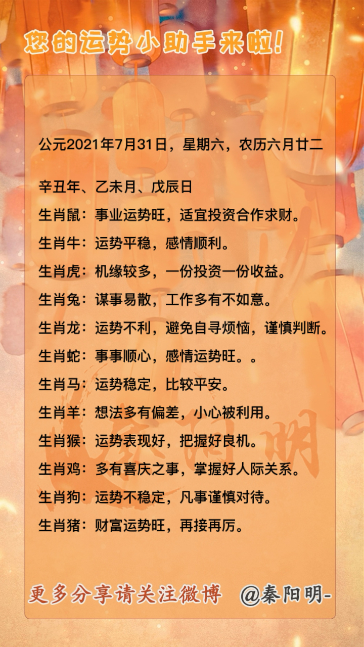 天津易经大师秦阳明讲解生肖每日运势