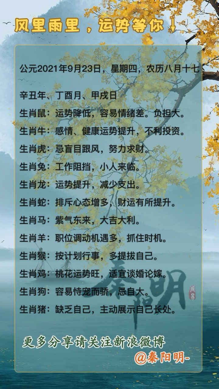 天津算命大师秦阳明讲解生肖每日运势