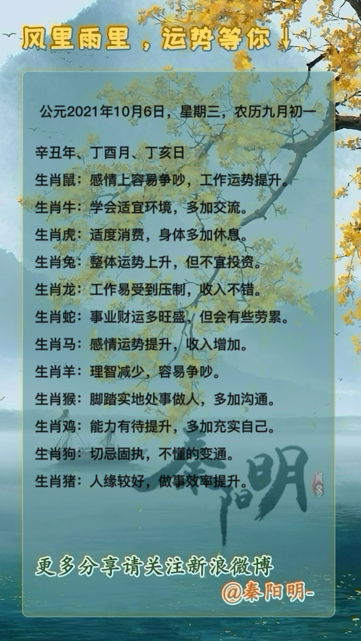 十二生肖每日运势