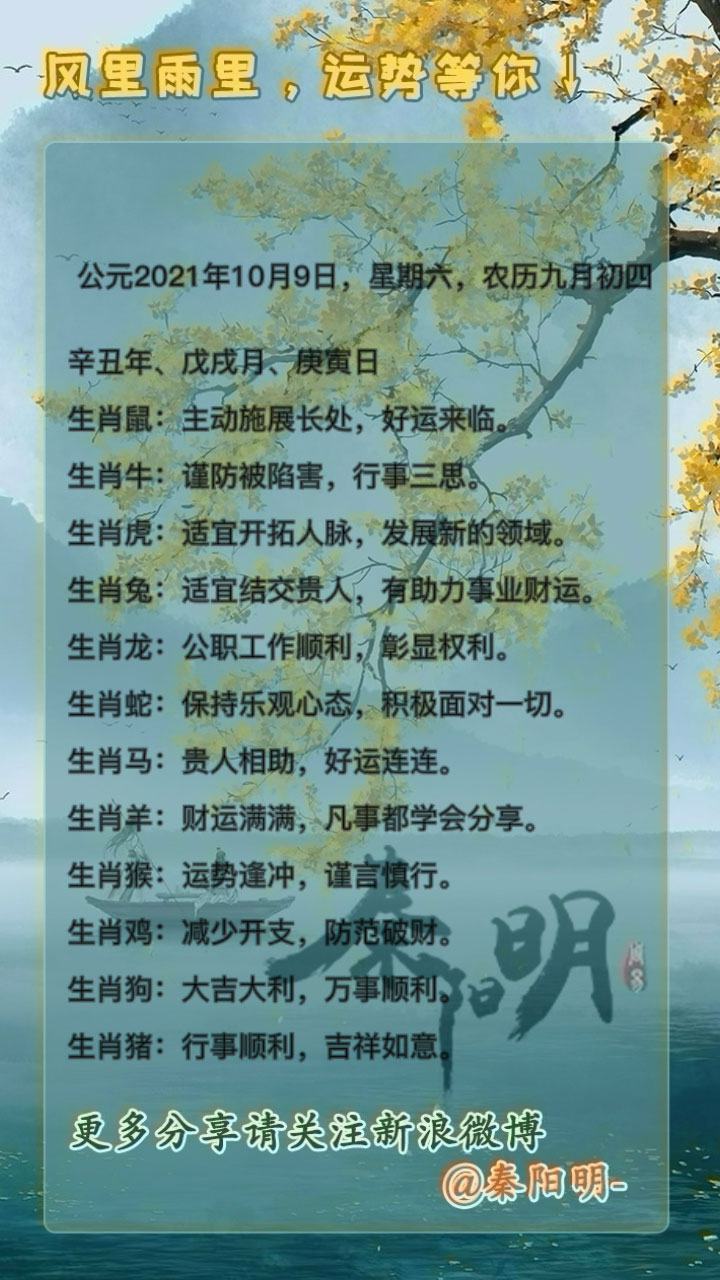 十二生肖每日运势
