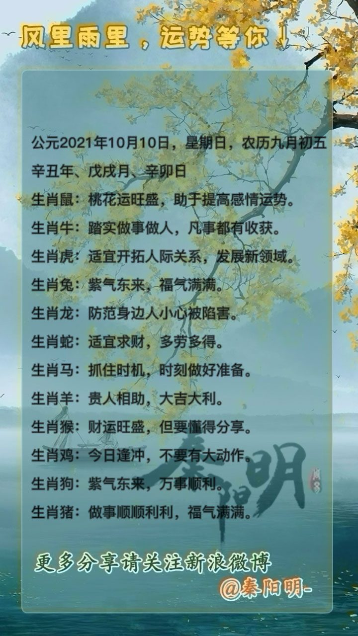 十二生肖每日运势