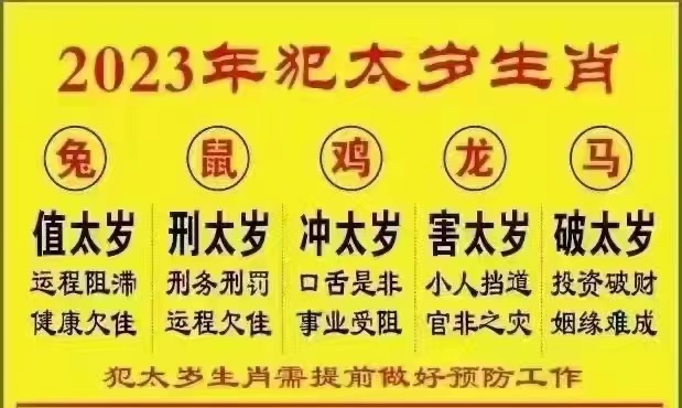 2023年哪些生肖犯太岁? 2023年哪些生肖犯太岁?